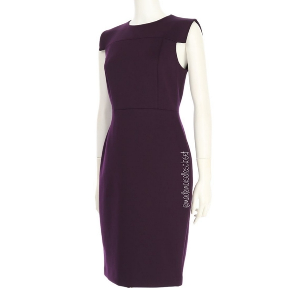 Auburgine Calvin Klein Sheat Dress Sz 14 - Picture 3 of 6